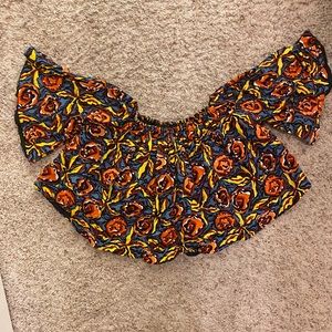 Ankara print off shoulder top